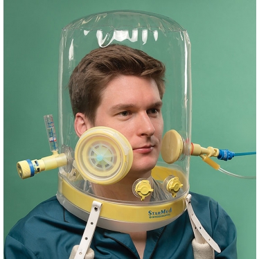 Шлем для неинвазивной вентиляции легких с системой смешивания кислорода с воздухом под постоянным положительным давлением для взрослых VENTUKIT, размер XL (45-52 см)