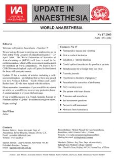 Update in Anaesthesia Number 17